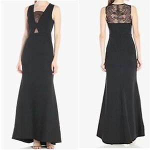 Bcbg Maxazria Elegant Black Lace Evening Gown